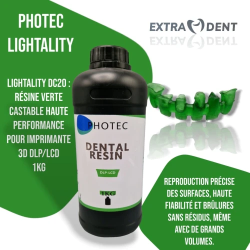  Résines Photec pour Imprimantes 3D DLP ou LCD : DC21,DC20, DM10, DM20,DM40,DG10 