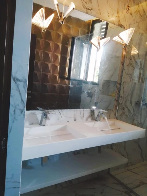 Double vasque sur mesure en CORIAN