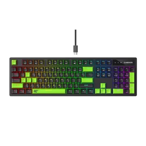 CLAVIER MECANIQUE GAMING HAVIT KB893L 104 KEY BLUE-SWITCH RGB BLACK-GREEN