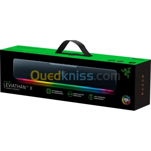 Speaker Razer Leviathan V2 X , Bluetooth and USB-C , Gaming Soundbar , Chroma RGB , Black 