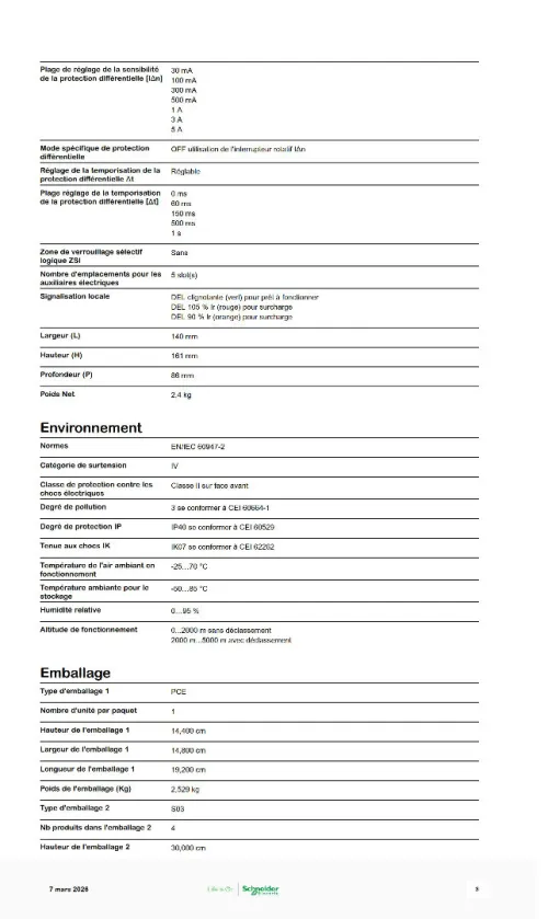 Disjoncteur Schnider Electric ComPacT NSX100F différentiel MicroLogic 4.2AB 100A