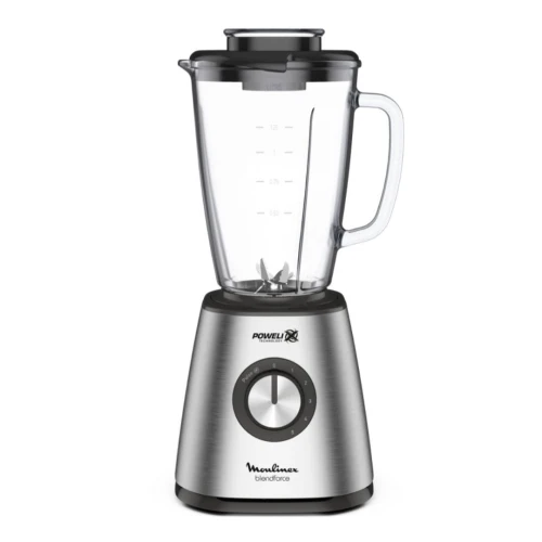 Blender Mixeur En Verre Moulinex Blendforce 800W 1.75L avec 5 vitesses et fonction Pulse - 6 Lames Avec Technologie Powelix et Boite En Inox