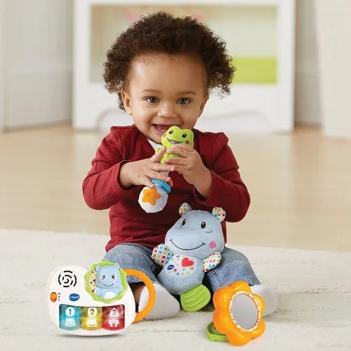 Coffret Naissance Éveil Des Sens Avec Piano interactif, Hippo Et Hochet Jeu Pour Enfants - VTech
