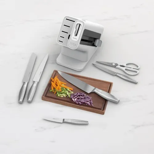 NINJA StaySharp Bloc-Couteaux Ensemble de Couteaux 6 Pièces avec Aiguiseur Céramique Intégré