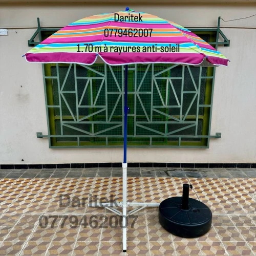 Parasol 1.70m à rayures anti-soleil de plage Solide - مظلة بحر باراسول 