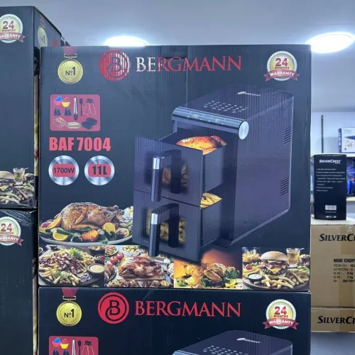 Friteuse Air Fryer Sans Huile Bergmann 11L 1700W Double Bac Vertical Avec Fenêtre - BAF 7004 - مقلاة هوائية