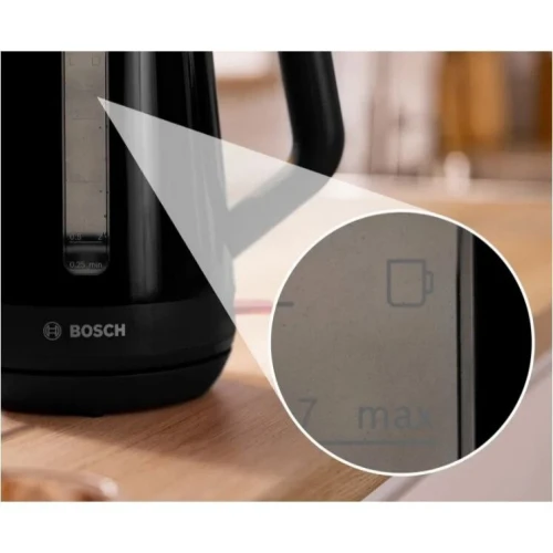 Bouilloire Électrique BOSCH - Sans Fil 1.7L 2400W avec Filtre Anti Calcaire Noir - غلاية كهربائية