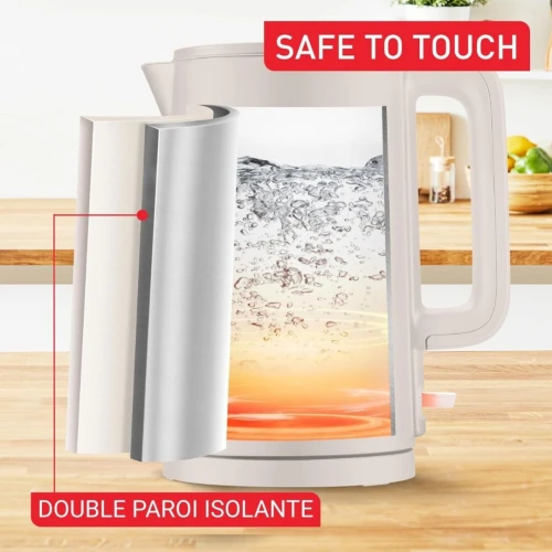 Bouilloire Électrique Tefal Sans Fil 1.5L 1500W Avec Isolation Sans Danger et intérieur Inox 