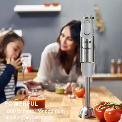Bras Mixeur Plongeant Moulinex QuickChef Inox 1000W 10 Vitesses Avec Verre 800ml Technologie Powelix DD65AD10 - خلاط يدوي