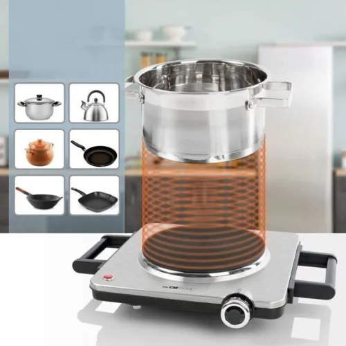 Plaque De Cuisson Clatronic Chauffante Électrique 1500W En Acier Inoxydable - EKP 3788 E