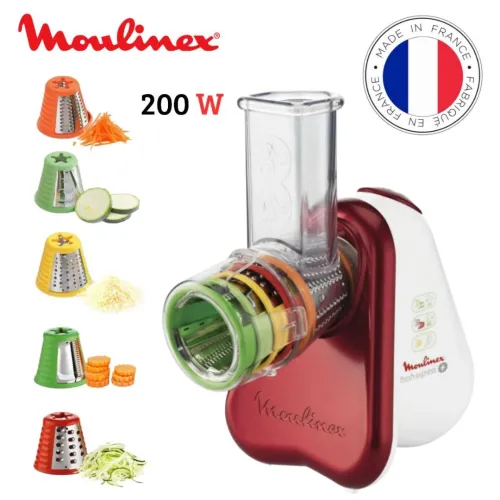 Hachoir Découpe Légumes Électrique Moulinex 5En1 200W 5 Cônes Fresh Express - Fabriqué En France