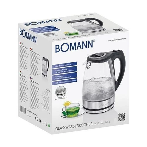 Bouilloire Electrique Bomann En Verre - 1,7L - 2200W
