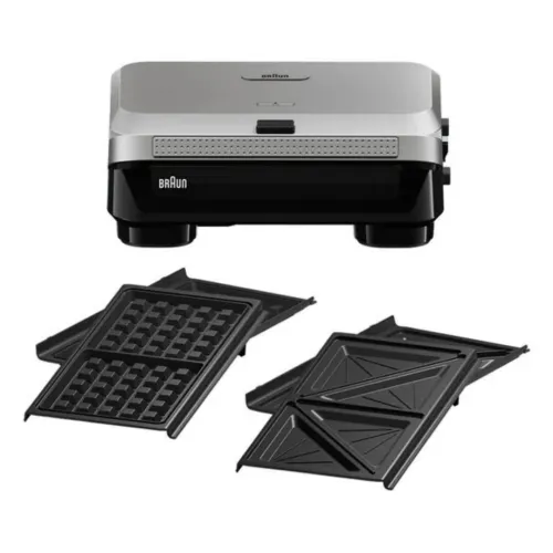 Braun Gaufrier et Presse à sandwich 800W Anti adhésives - SnackMaker5 SM5005