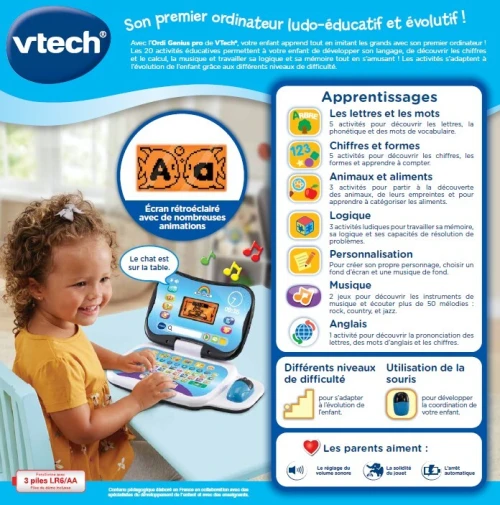 Ordinateur Portable Ordi Genius Pro VTech - Jouet et Cadeau pour enfants 
