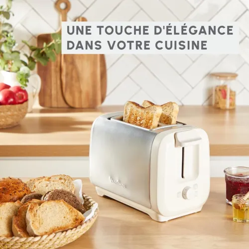 Grille Pain Moulinex Subito Plus 2 Fentes 1300W - Chauffe-Viennoiseries Inox Écoénergétique