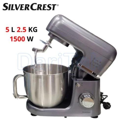 Robot Pétrin Multifonctions 1500W 5L 8 Vitesses SilverCrest - عجانة