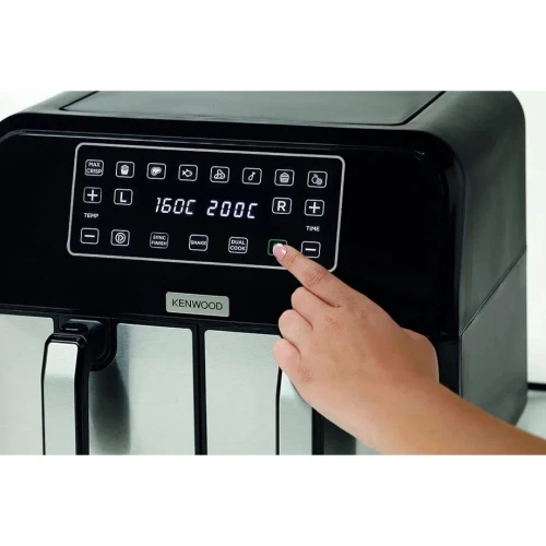 Friteuse Air Fryer Kenwood sans huile 1700W 8L Double Bacs Dual Zone - Écran Tactile 8 Programmes