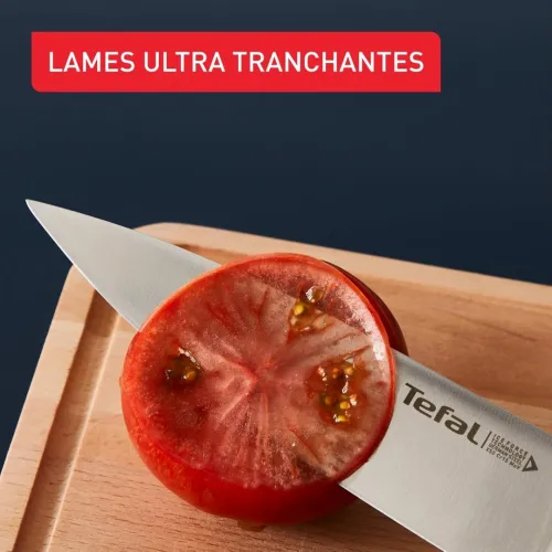 Bloc de Couteaux de Cuisine Tefal 11 Pièces avec Bloc en Bois et Lames en Inox Allemand Ultra Tranchant - Ice Force K232SA14