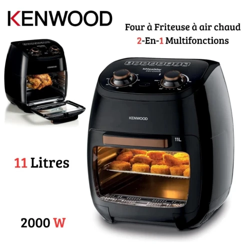 Friteuse Air Fryer et Four 2En1 KENWOOD 11L 2000W à Air Chaud Multifonctions Fenêtre Visible - kHealthy FRY HFP90
