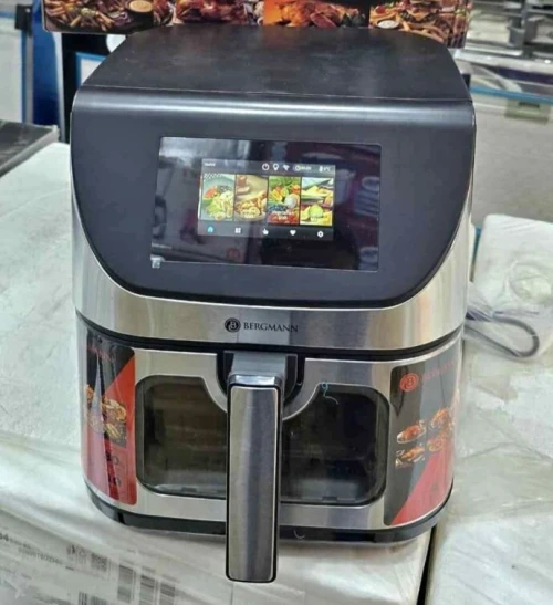 Friteuse Air Fryer Sans Huile Bergmann 8L 2200W Façade En Inox Double Resistance - مقلاة هوائية