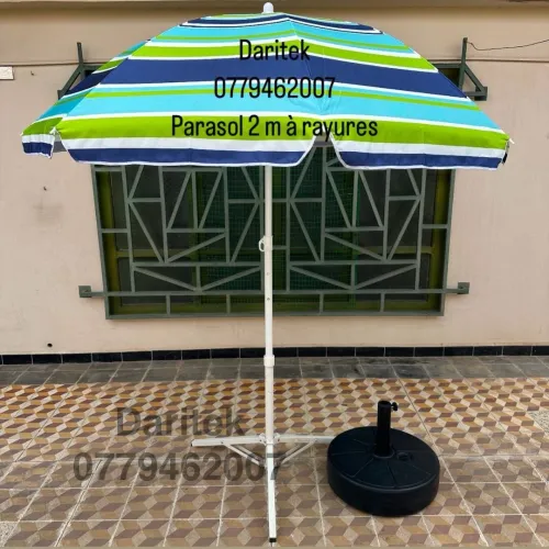Parasol 2m à rayures de Plage Solide - مظلة بحر باراسول
