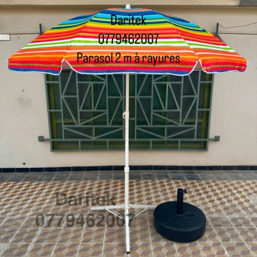 Parasol 2m à rayures de Plage Solide - مظلة بحر باراسول