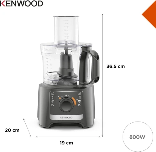 Robot De Cuisine Kenwood Multifonction 800W Bol 2.1L 2 Vitesses et Turbo Avec 4 Accessoires