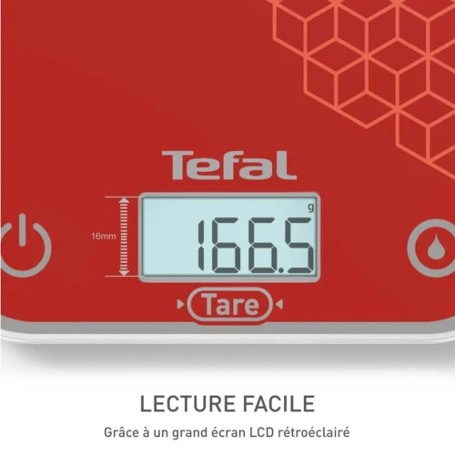 Balance de Cuisine Électronique En Verre Tefal Optiss 5kg avec Fonction Tare - ميزان مطبخ