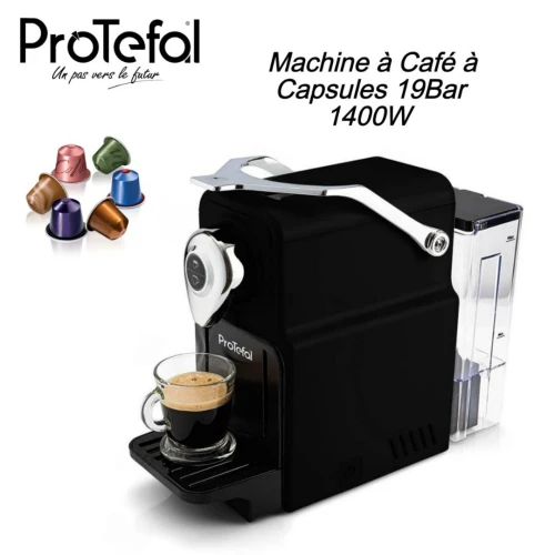 Machine À Café ProTefal Programmable À Capsules 1400W 19Bar 700ml - ماكينة قهوة