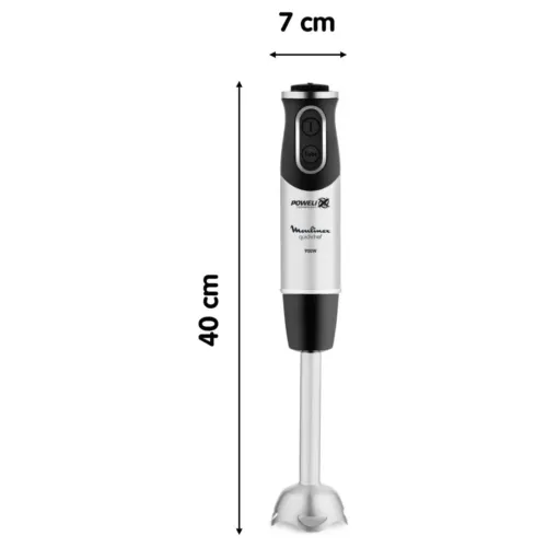 Bras Mixeur Plongeant Moulinex QuickChef 4 En 1 - 1000W et 10 Vitesses avec Hachoir et Presse Purée