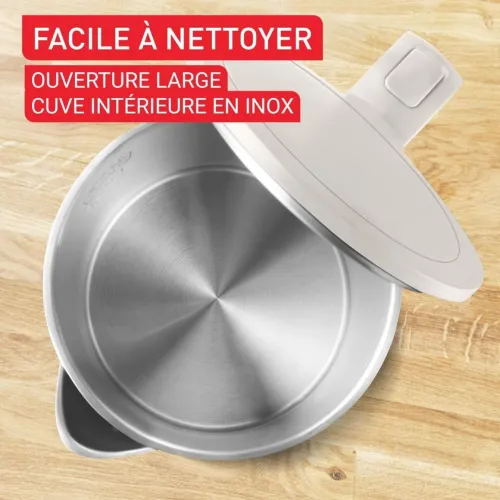 Bouilloire Électrique Tefal Sans Fil 1.5L 1500W Avec Isolation Sans Danger et intérieur Inox 