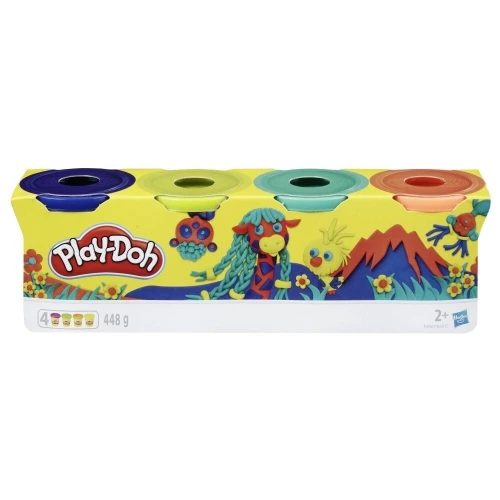 Play Doh Pack de 4 Pots Recharge de Pate à Modeler pour Enfants