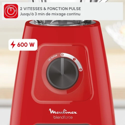 Blender Mixeur Electrique Moulinex Blendforce 600W 2 Litres 2 Vitesses et turbo 4 Lames  - خلاط كهربائي
