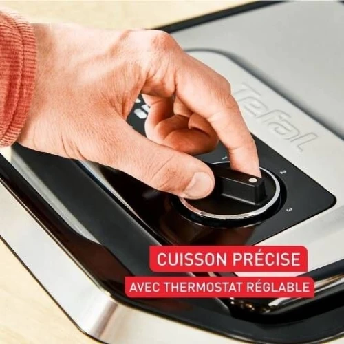 Panineuse et Grill À Viande TEFAL 2000W avec Thermostat Réglable Antiadhésives Inicion Adjust Grill 
