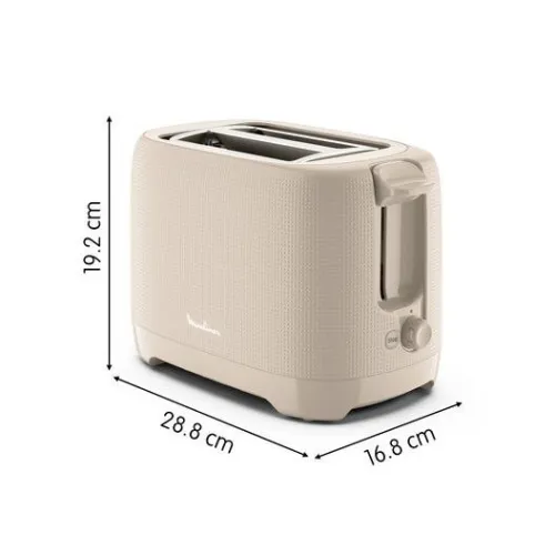 Grille Pain Moulinex Morning 2 Fentes 850W avec 7 Niveaux de Dorage -