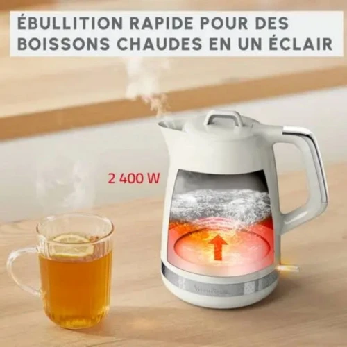 Bouilloire Électrique Moulinex Soleil+ Sans Fil 1.7L 2400W Contrôle de Température - غلاية