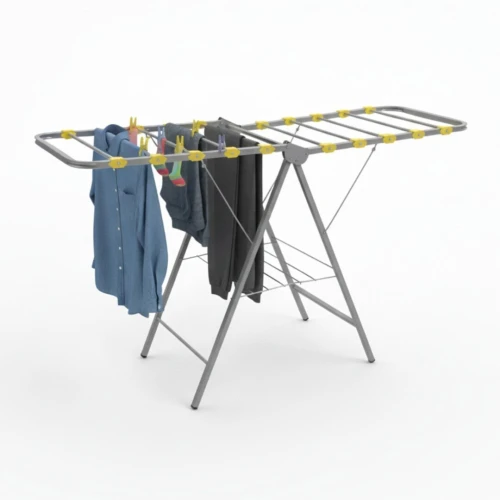 Sèche Linge Pliable à Deux Niveaux En Métal Dur et Raccords Renforcés - Intérieur Et Extérieur