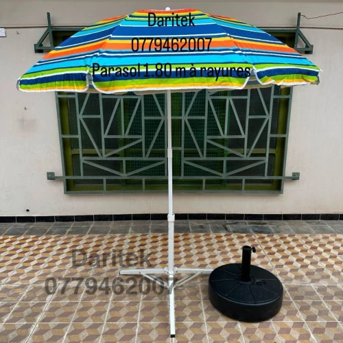 Parasol 1.80m à rayures de Plage Solide - مظلة بحر باراسول