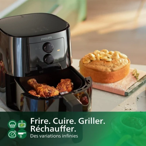 Friteuse Air Fryer Philips Essential sans huile 4.1L 1400W Avec 12 Modes Et 7 Programmes De Cuisson - HD9200 - مقلاة هوائية