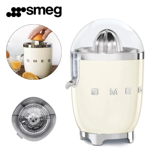 Presse Agrumes Électrique SMEG 70W - Bec Anti-goutte et Cône Universel - Esthétique Années 50 Créme