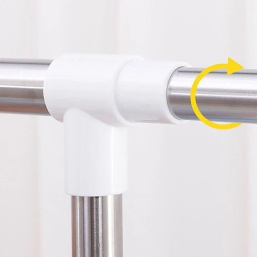 Penderie Double Barre 60 KG Avec 4 Roux en Inox