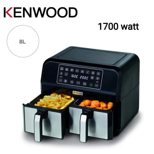 Friteuse Air Fryer Kenwood sans huile 1700W 8L Double Bacs Dual Zone - Écran Tactile 8 Programmes