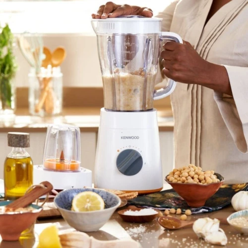 Blender Mixeur Kenwood 500W 2L Avec Hachoir et Moulin - 2 Vitesses et Turbo avec Fonction Ice Crush