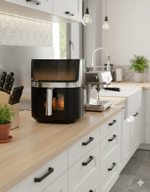 Friteuse Air Fryer Sans Huile 6.5L 1700W Avec Fenêtre Bergmann - مقلاة هوائية