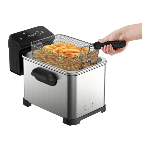 Friteuse Électrique Tefal à huile 4L 1.3KG 2400W avec 6 Programmes Inox - écran Tactile Digital