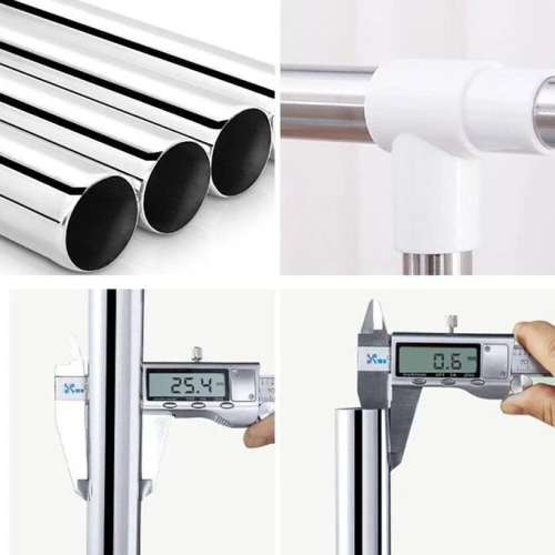 Penderie Double Barre 60 KG Avec 4 Roux en Inox