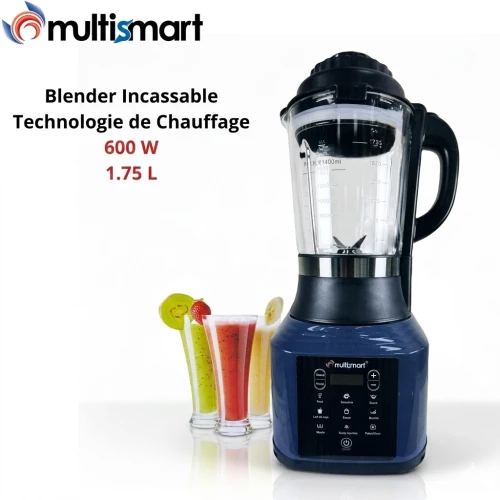 Blender Mixeur Electrique Chauffant 600-850 W 1.75L Incassable - Plusieurs Préréglages - Multismart MS-BD3101