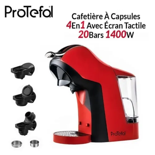 Machine À Café Protefal 4 En 1 Multi Caps et poudre 20 Bar 1400 W - ماكينة قهوة