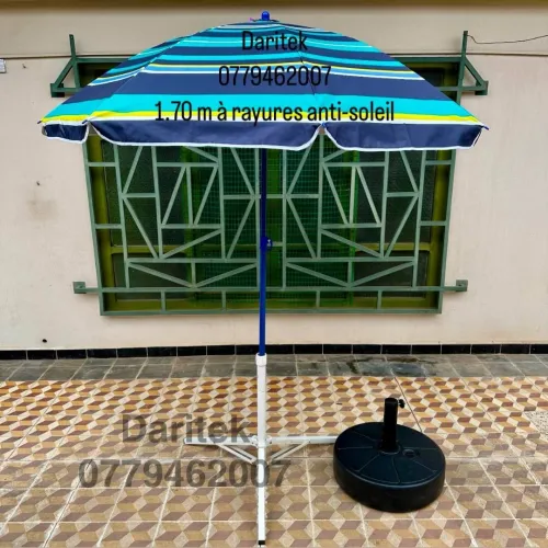 Parasol 1.70m à rayures anti-soleil de plage Solide - مظلة بحر باراسول 