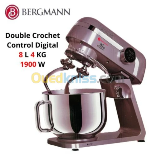 Robot Pétrin Double Crochet - 1900 W 8 L - Avec Control Digital Bergmann عجانة